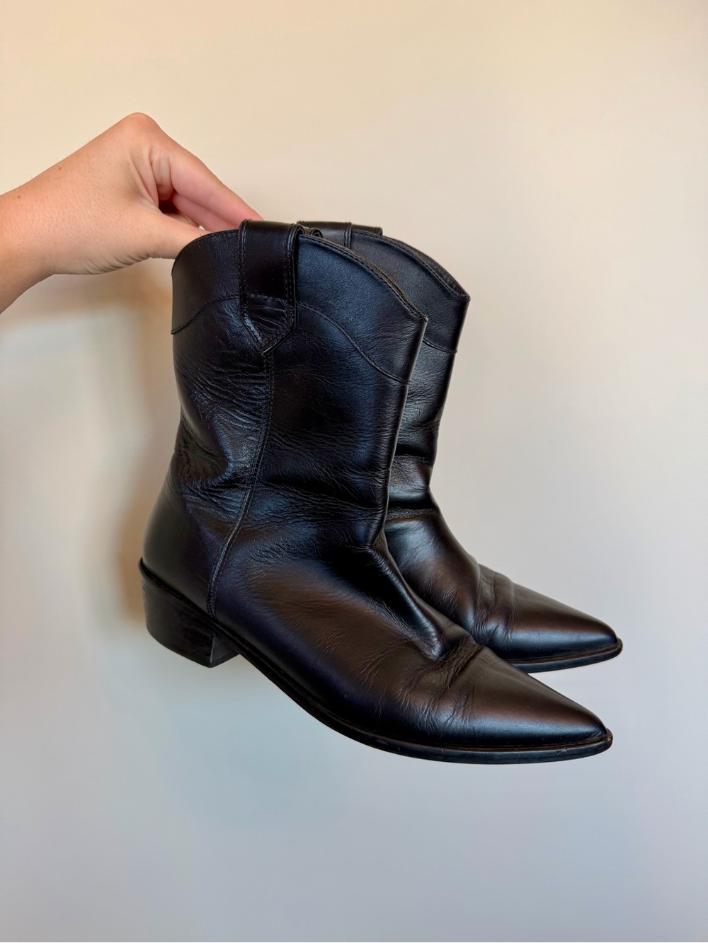 Poppy Barley "The West End Boot" in Smooth Black Leather Size 9
